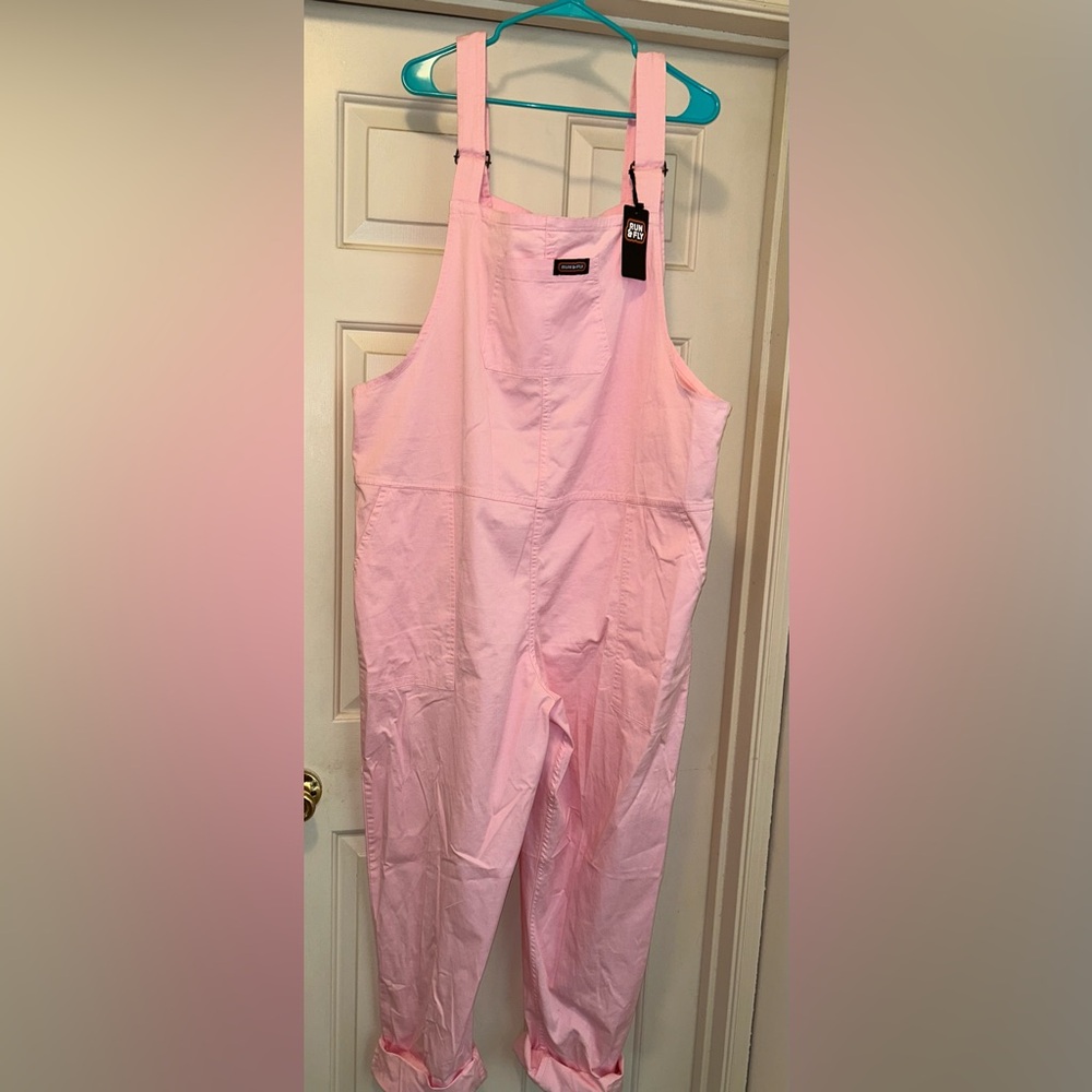 NWT Run & Fly Pink stretch Dungarees Overalls Women’s 3X NEW